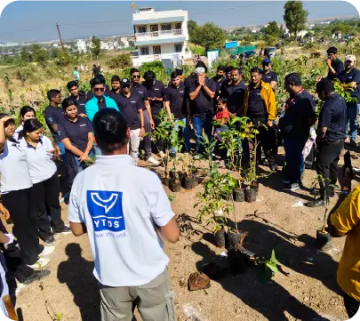 Group briefing and participation during CSR plantation activity